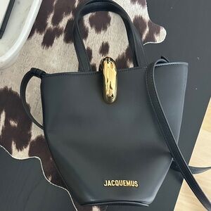 Jacquemus Black Crossbody Bag with Gold Accent